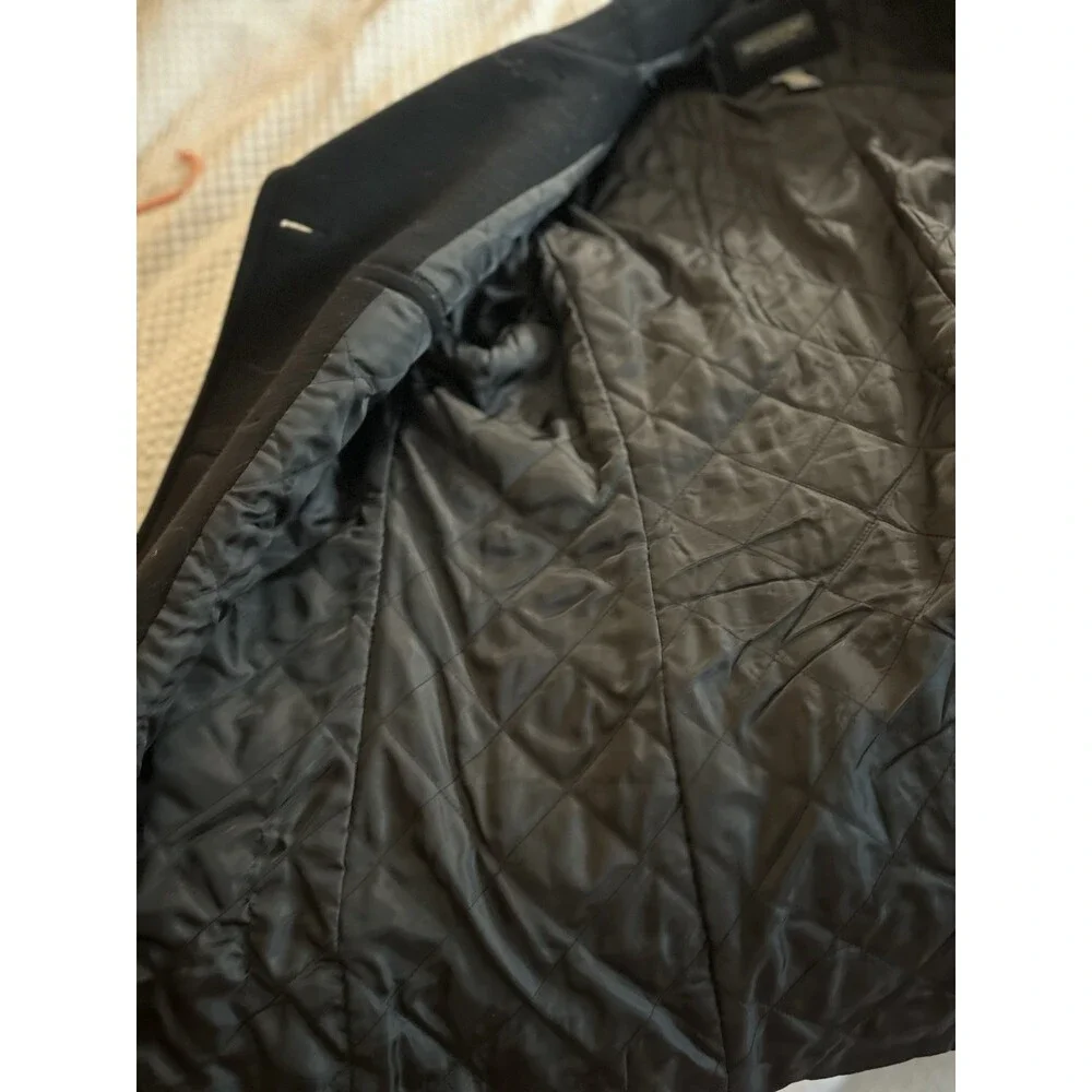 Banana Republic Men's Size XL Black Wool Button Down Coat, Double Breasted